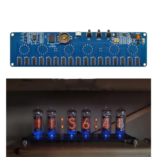In14  Nixie Tube Clock Digital LED Clock Gift Circuit Board Kit , PCBA No Tubes