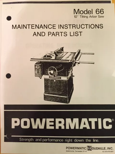 Powermatic Model 66 Tablesaw 10 inch Powermatic Model 66 Tablesaw 10 inch