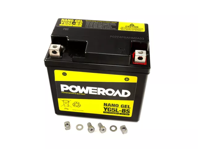 Batterie Gel Poweroad YTX5L-BS Pour Ajp Aprilia Derbi Honda Peugeot Suzuki Uvm