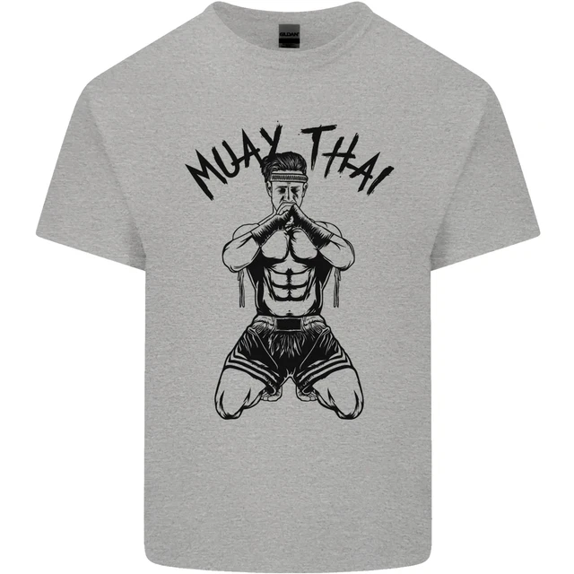 T-shirt top Muay Thai Fighter arti marziali miste MMA da uomo cotone 4