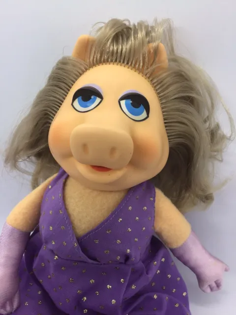 Vintage 1980 Fisher Price 13” Plush Miss Piggy 890 Doll with Dress