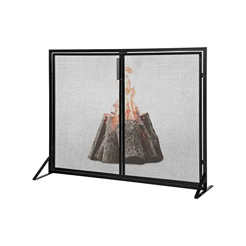 ARTETHYS Upgrade Fireplace Screen with 2 Magnetic Wrought Iron Mesh Doors - 3...