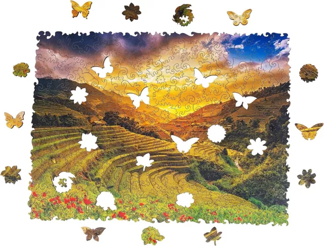 UNIDRAGON Wooden Jigsaw Luxury Puzzle  Puzzles Nature Rice Fields 250pcs Medium 2