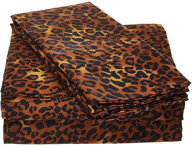Sheet Set Leopard Print My Dream Pillow 1000 TC 100% Giza Egyptian Cotton Sheets
