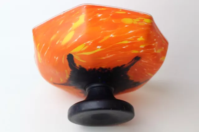 Art Deco Glasschale Orange Schwarz Frankreich um 1920/30 Tafelaufsatz