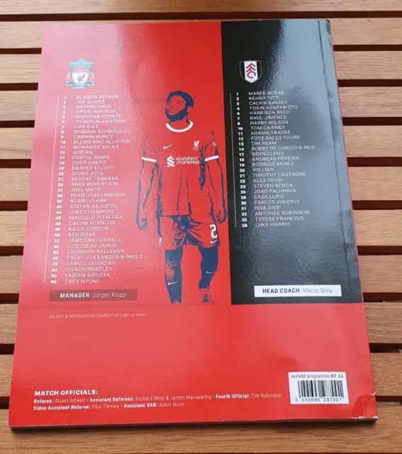 Liverpool - LFC - Official Matchday Programme - Liverpool v Fulham 03/12/23 2