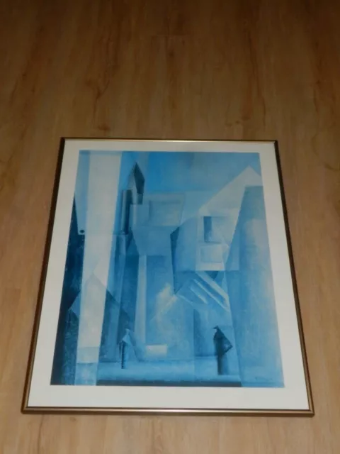 Bild/Druck von Lyonel Feininger (1871-1956) gerahmt hinter Glas 61 - 51 cm