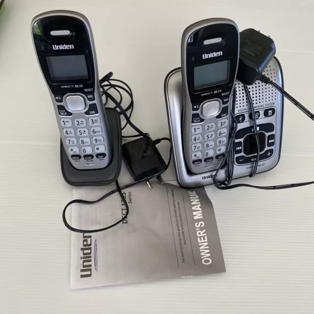 Uniden DECT 1735 + 1 Cordless Digital Twin Phone Answer System Working