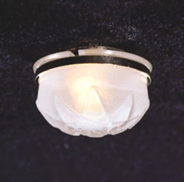 Dollhouse Miniature - Ceiling lamp with shallow frosted globe