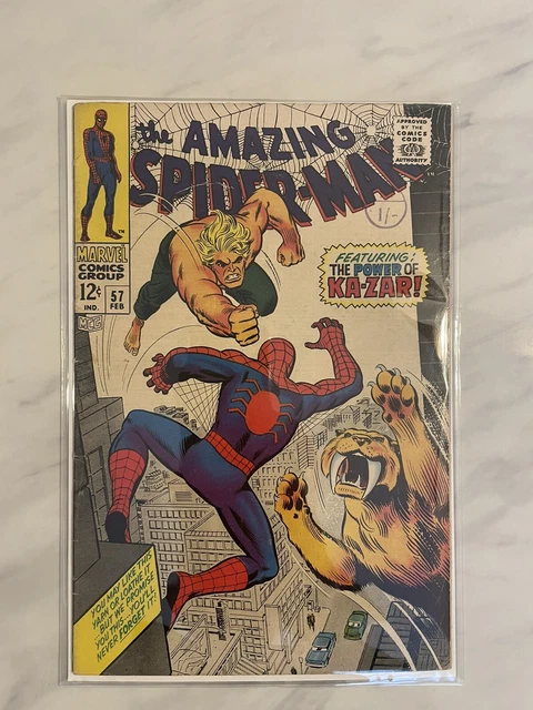 Amazing Spider-Man #57 * Feb 1967 * Ka-Zar *5.0 VG/F Marvel Comic Silver Age