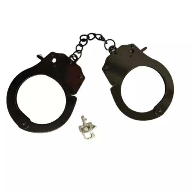 Police metal Black Handcuff Safety Handcuffs for Police Cosplay Party Toys