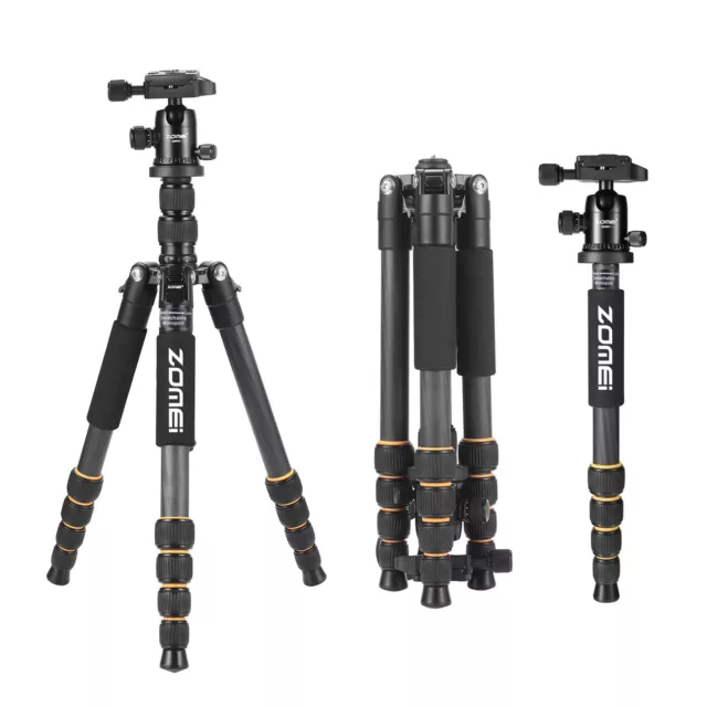 ZOMEI Q666C Pro Carbon Fiber Digital Camera Tripod Monopod Ball Head for Camera