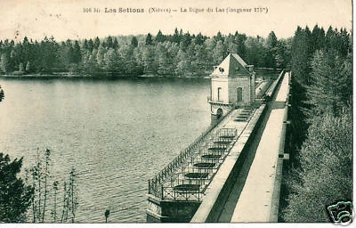 CPA 58 LES SETTONS la digue du lac