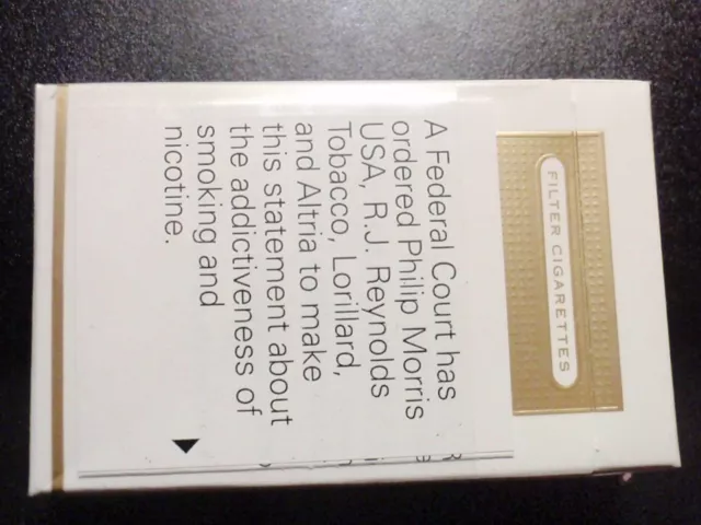 EMPTY Cigarette Box Collectible USA MARLBORO GOLD - Court mandated label - EMPTY