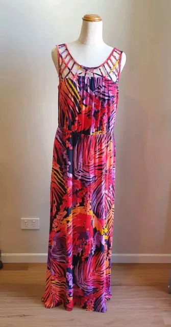 LANE BRYANT Colourful  Maxi Dress  Good Condition Washable Size 18-20