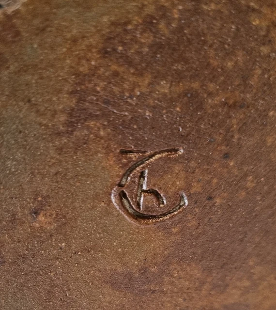 Belle verseuse en grès vernissé, oiseau stylisé, signature à décrypter 10