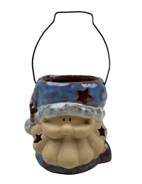 NEW Studio Art Pottery Santa Claus Tealight Votive Candle Holder w/Handle