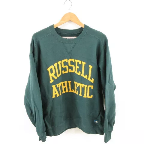 RUSSELL ATHLETIC SWEATSHIRT Long Sleeve Logo Green L A298 Men'S $91.88 ...