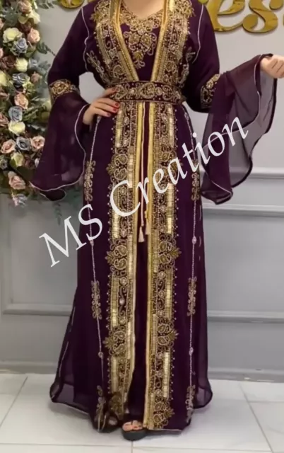 SALE Moroccan Takchita with Crystal Hand Work Traditional Embroidered Caftan 427 2