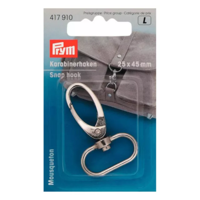 Prym Karabinerhaken 25 x 45mm | silberfarbig