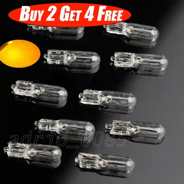 10 x 286 Dashboard Car Light T5 Minature Bulb Bulbs 12v 1.2w Capless Wedge