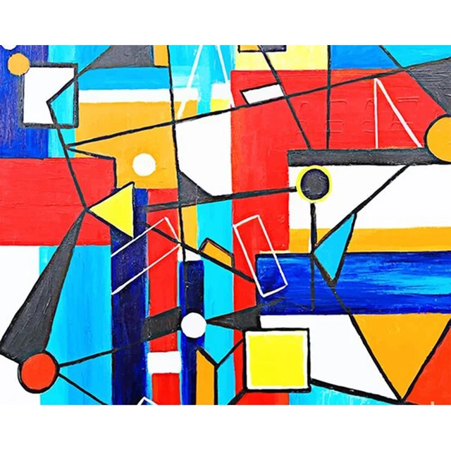 Colorful Graphics Oil Painting By Numbers DIY Canvas Hand Painted Home Decor