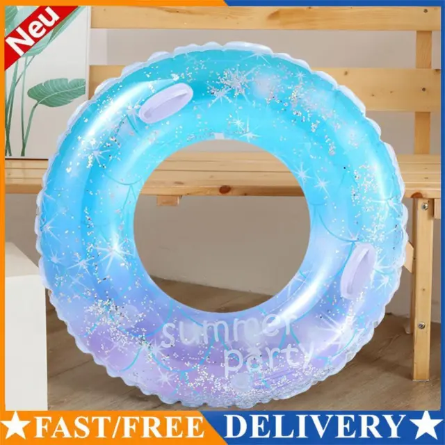 Sequin Swim Ring Soft Sturdy Printed Swim Ring for Beach (90 with Handle)