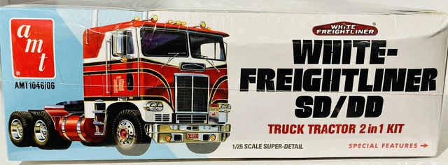 Model Semi Truck And Trailers 1/25 White Freightliner 2-in-1