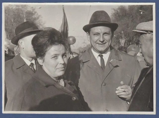 Beautiful guys and girls on parade Soviet Vintage Photo USSR