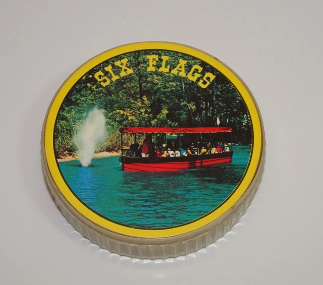 Vtg 1970s SIX FLAGS OVER TEXAS Souvenir ROUND Playing Cards LaSalle's Adventure