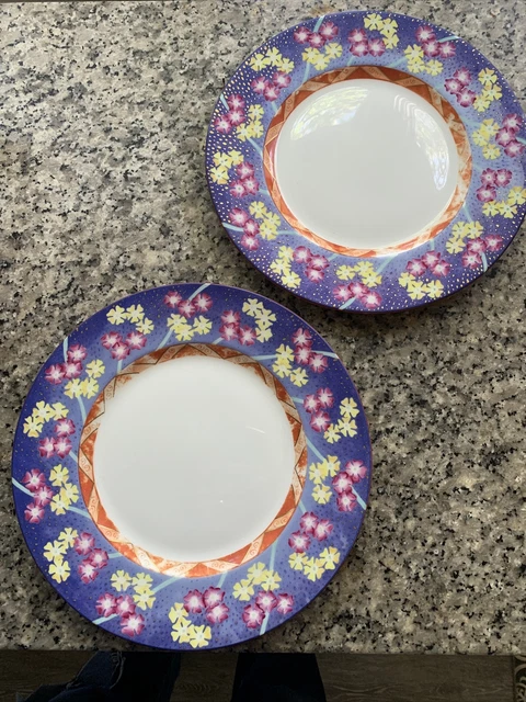 (2)Tiffany and Co Private Stock Hand Painted Floral Gold Gilt 11”Plate France