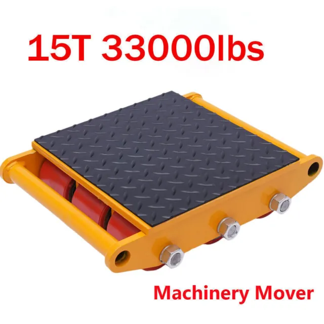 4X 15T Machinery Mover Heavy Machine Dolly Skates Equipment Roller  9 Rollers