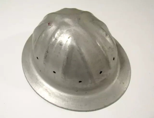 Vtg Aluminum B. F. McDonald Safe T Hard Hat Large Los Angeles Full Brim Hardhat