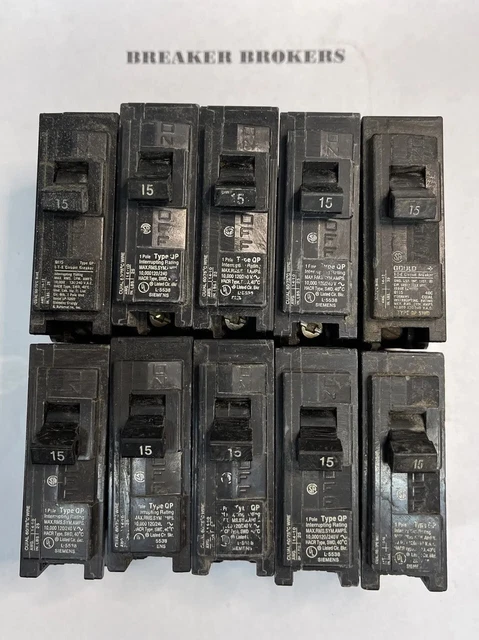 Siemens ITE lot of 10 Q115 1 Pole 15 Amp Circuit Breakers -  SHIPS TODAY FAST