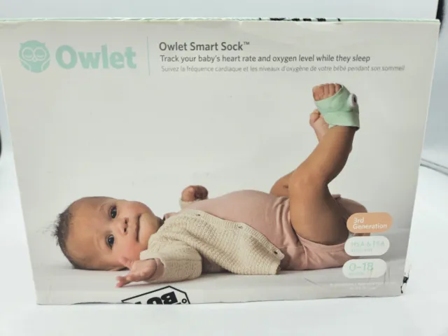 Monitor de voz y respiración para bebé Owlet calcetín inteligente 3a generación probado excelente estado
