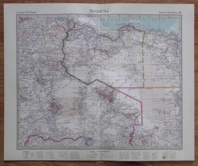 Nordafrika North Africa Afrika - Kupferstich 1926 Alte Landkarte Karte Old Map