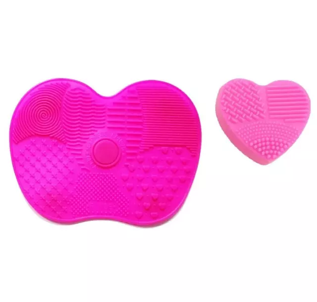 Silicone Makeup Brush Cleaner Cleaning Cosmetic Scrubber Board Mat Pad HOT PINK