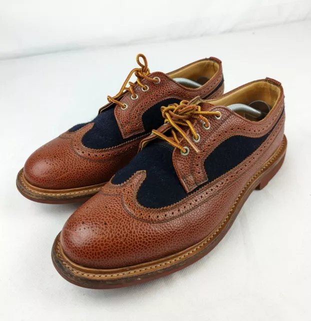 Mark McNairy Nuovo Amsterdam Scozzese IN Pelle Marroncino - UK 11 USA 12 Eu 45 2