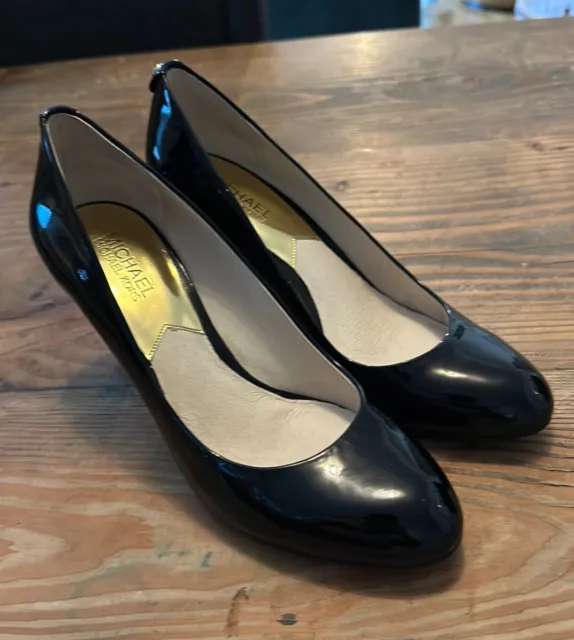 Michael Kors Womens MK-Flex Black Patent Leather Pointed Toe Classic Pumps 8.5