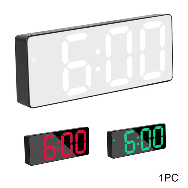 Snooze Time Adjustable Brightness Bedside LED Digital Alarm Clock Voice Control