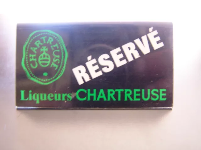 rare Chevalet plaque de table liqueur Chartreuse verte jaune années 80 Réservé