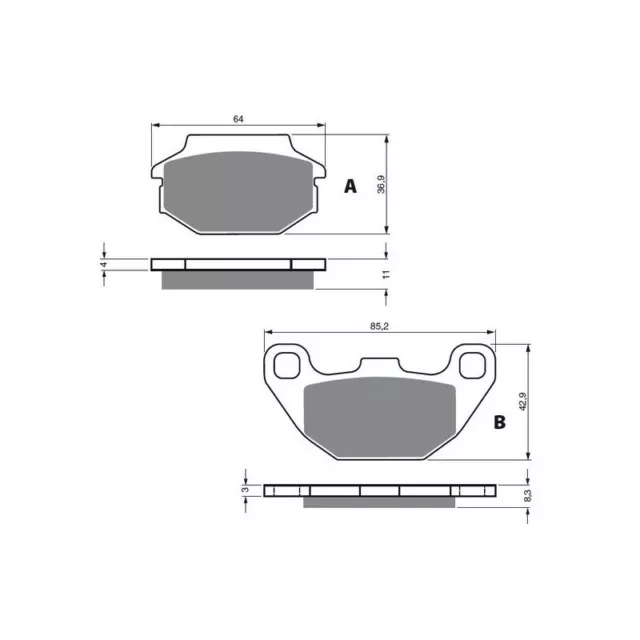 Plaquettes de frein avant Kymco Super-8 50  2007 - 2020