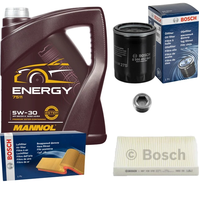 BOSCH Inspektionspaket 5 L MANNOL Energy 5W-30 Für KIA Rio III UB