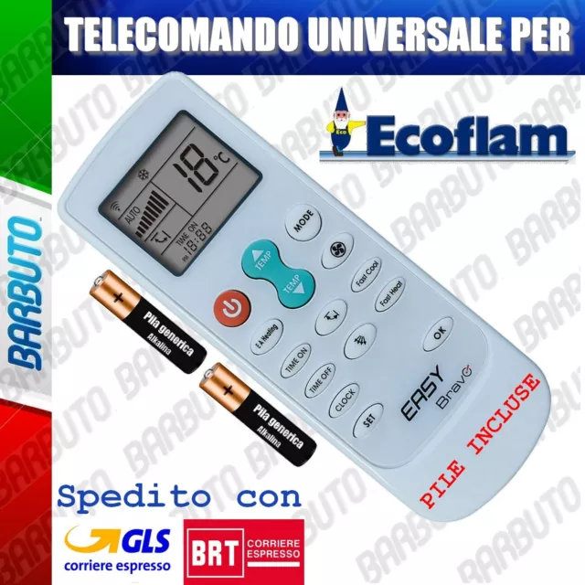 Telecomando Universale Per Climatizzatore Condizionatore Ecoflam