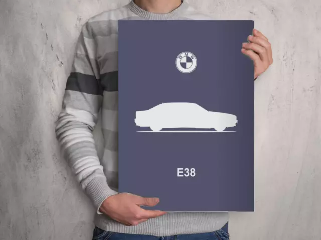 POSTER - BMW E38 7-Series - (A4 A3 A2 ) Car Silhouette