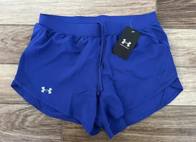 NEW WITH TAGS Under Armour Women's Running Shorts Heat Gear Blue Small Jogging