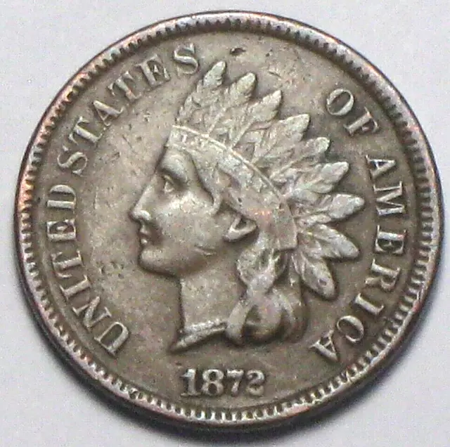 1872 Indian Head Cent Penny KEY DATE RARE