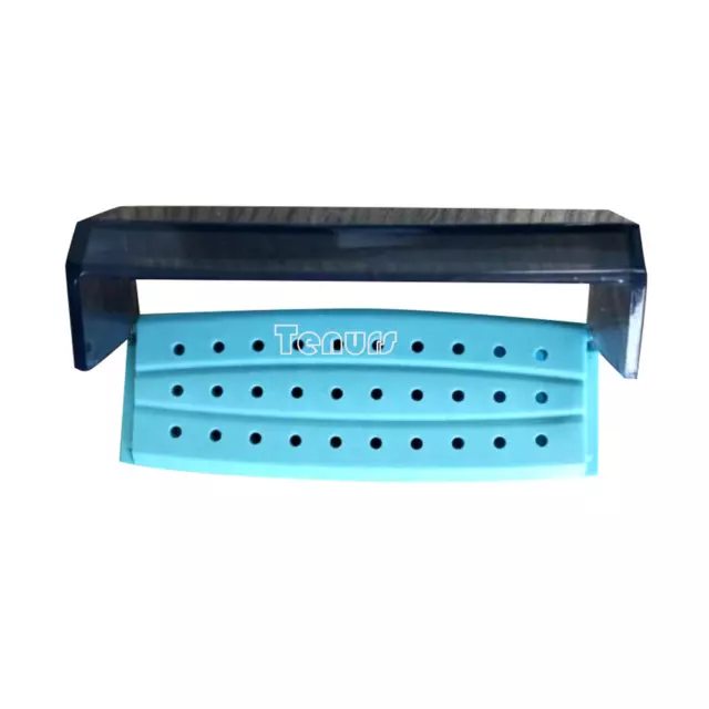 1PC 30Holes Plastic Dental open Bur Holder Disinfection Block Case Box green