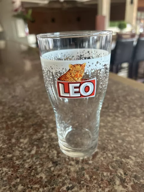 Leo Beer Glass - Collectable.