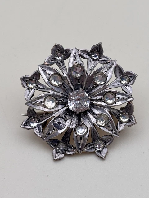 Broche Ancienne En Plaqué Or Avec Pierres Fantaisie - Bijou Vintage - Réf 125-19/A1-15